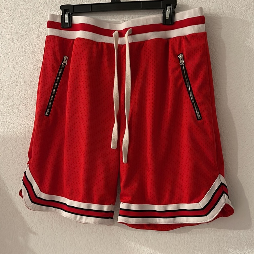 Vintage Bascom Projects 1993 -XXV  Red Basketball Mesh Shorts L